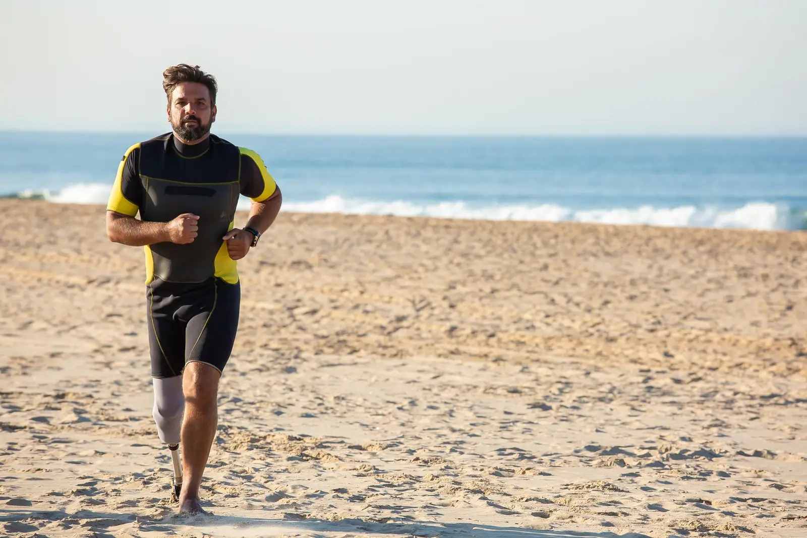 Coureur avec prothèse